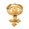 Image 1 : Chanel Vintage Gold CC Dangling Maltese Cross Brooch Pin
