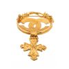 Image 2 : Chanel Vintage Gold CC Dangling Maltese Cross Brooch Pin