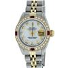 Image 1 : Rolex Ladies 2 Tone Yellow Gold MOP Diamond & Ruby Datejust Wristwatch