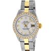 Image 2 : Rolex Ladies 2 Tone Yellow Gold 18K Gold Bezel Silver Diamond 26MM Datejust Wris