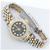 Image 3 : Rolex Ladies 2 Tone Yellow Gold Black Diamond Lugs Datejust Wristwatch