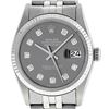 Image 1 : Rolex Mens Stainless Steel Slate Grey Diamond 36MM Datejust Wristwatch