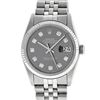 Image 2 : Rolex Mens Stainless Steel Slate Grey Diamond 36MM Datejust Wristwatch