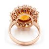Image 5 : 6.21 Carat Oval Cut Madeira Citrine Diamond Engagement Ring in 14k Rose Gold