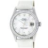 Image 1 : Rolex Mens Stainless Steel Mother Of Pearl Diamond 36MM Datejust Wristwatch With