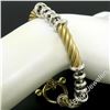Image 3 : 14kt Yellow Gold Twisted Tube and 14kt White Gold Rolo Link Chain Toggle Bracele