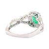Image 3 : 1.26 ctw Emerald and Diamond Ring - 18KT White Gold