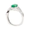 Image 4 : 1.26 ctw Emerald and Diamond Ring - 18KT White Gold