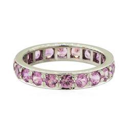 3.00 ctw Pink Sapphire Eternity Ring - 14KT White Gold