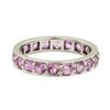 Image 2 : 3.00 ctw Pink Sapphire Eternity Ring - 14KT White Gold