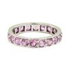 Image 3 : 3.00 ctw Pink Sapphire Eternity Ring - 14KT White Gold
