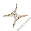 Image 1 : 18kt Rose Gold 0.60 ctw Princess and Round Diamond Bypass Ring