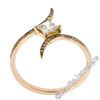 Image 5 : 18kt Rose Gold 0.60 ctw Princess and Round Diamond Bypass Ring
