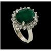Image 4 : 3.75 ctw Emerald and Diamond Ring - 14KT White Gold