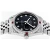 Image 7 : Rolex Mens Stainless Steel Black Diamond Lugs & Ruby Datejust Wristwatch