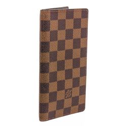 Louis Vuitton Damier Ebene Canvas Leather Long Wallet