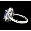 Image 3 : 3.96 ctw Tanzanite and Diamond Ring - 14KT White Gold