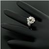 Image 7 : 14kt White Gold 1.00 ctw Diamond Cluster Cocktail Ring