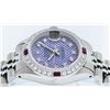 Image 7 : Rolex Ladies Stainless Steel Purple Stamp Diamond & Ruby Datejust Wristwatch