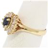 Image 3 : 14kt Yellow Gold 1.00 ctw Sapphire Ring w/ Baguette Diamond Ballerina Halo Ring