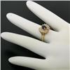 Image 7 : 14kt Yellow Gold 1.00 ctw Sapphire Ring w/ Baguette Diamond Ballerina Halo Ring
