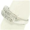 Image 5 : .950 Platinum 0.72 ctw Dual Row Round Diamond Band Ring w/ Open Gallery