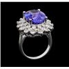 Image 4 : GIA Cert 11.27 ctw Tanzanite and Diamond Ring - 14KT White Gold
