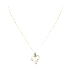 0.50 ctw Diamond Heart Shaped Pendant with Chain - 14KT Yellow Gold