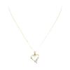 Image 1 : 0.50 ctw Diamond Heart Shaped Pendant with Chain - 14KT Yellow Gold
