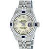 Image 2 : Rolex Ladies Stainless Steel Yellow MOP Diamond & Sapphire Datejust Wristwatch