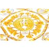 Image 2 : Hermes White Gold Silk Daimyo Princes du Soleil Levant Scarf 90