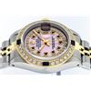 Image 7 : Rolex Ladies 2 Tone Yellow Gold Pink MOP Ruby & Sapphire Datejust Wriswatch