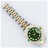 Image 9 : Rolex Ladies 2 Tone Yellow Gold Green Diamond & Emerald Datejust Wristwatch
