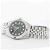 Image 5 : Rolex Mens Stainless Steel Black Diamond & Ruby 36MM Datejust Wristwatch