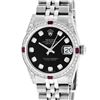Image 1 : Rolex Womens Midsize 31mm Black Diamond Lugs & Ruby Datejust Wristwatch