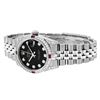 Image 2 : Rolex Womens Midsize 31mm Black Diamond Lugs & Ruby Datejust Wristwatch