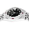 Image 7 : Rolex Womens Midsize 31mm Black Diamond Lugs & Ruby Datejust Wristwatch