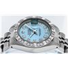 Image 5 : Rolex Ladies Stainless Steel Blue Pyramid Diamond Datejust Wristwatch