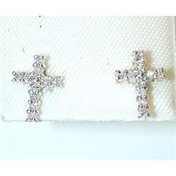 3062 14K Gold Post Earrings w/ Diamonds