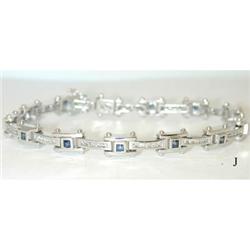 2665 14KW Gold Diamonds Bracelet w/Sapphire
