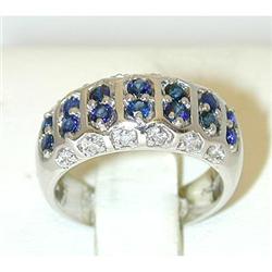 3107 18KW Gold Ring w/ Sapphire/ Diamonds