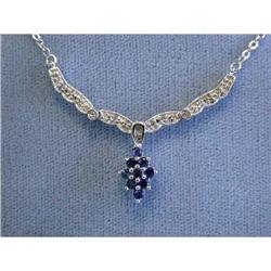 6053 White Gold Necklace with Diamonds and Sapphires