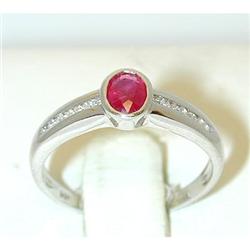 6071 14KW Gold Ring w/ Ruby/ Diamonds