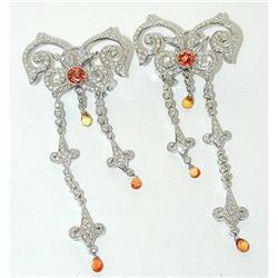 6070 SALAVETTI 18KW Gold Earrings w/Citrine/Diamond