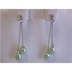 6623 Dangling Pearl and Silver Earrings