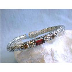 6633 Silver Bracelet with Gold, Garnet and Citrine
