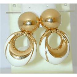 1892 18K Gold Enamel Earrings