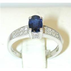 2007 14KW Gold Ring w/ Sapphire/ Diamonds