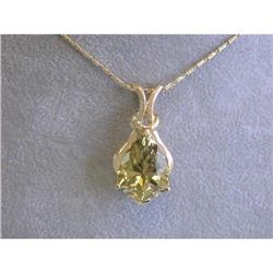 2013 14k Yellow Gold Necklace with Lemon Quartz Pendant