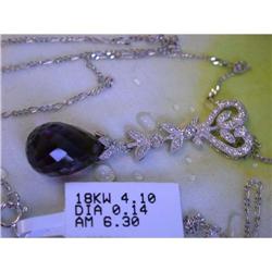2019 18k White Gold Necklace with Amethyst and Diamonds